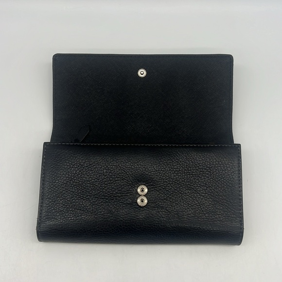 Fossil Issue No. 1954 Cowhide Leather Flap Clutch Wallet Black - Picture 11 of 15